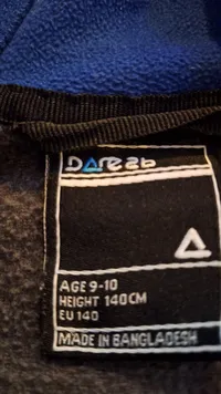 Dare 2b Kinder Outdoorjacke Fleecejacke Kapuze Blau Grau Gr. 140 2