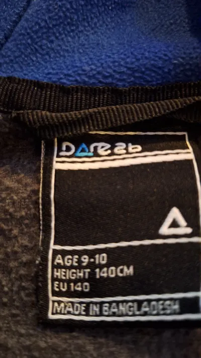 Dare 2b Kinder Outdoorjacke Fleecejacke Kapuze Blau Grau Gr. 140