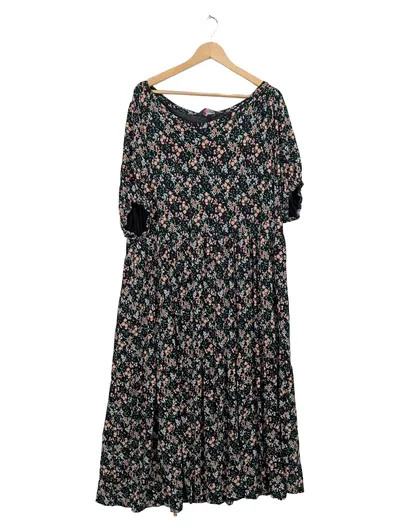 Yours Clothing Damen Sommerkleid Blumenmuster Schwarz Gr. 58, 60