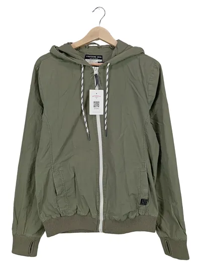 Eight2Nine Damen Leichte Jacke Kapuze Oliv S Baumwolle Freizeit Frühling Sommer