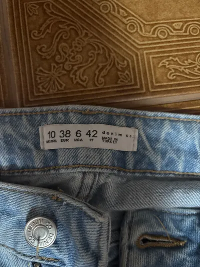 Denim Co. Destroyed Jeans Damen Gr. 36 Hellblau Ripped Mom Jeans