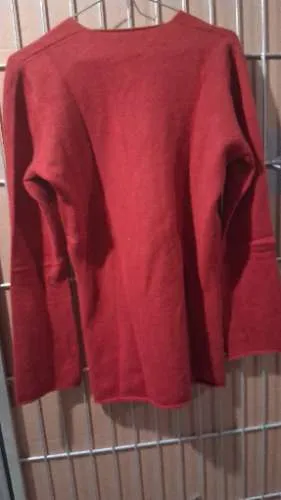 Brunello Cucinelli Damen Pullover V-Ausschnitt Rot Wolle Kaschmir Gr. S