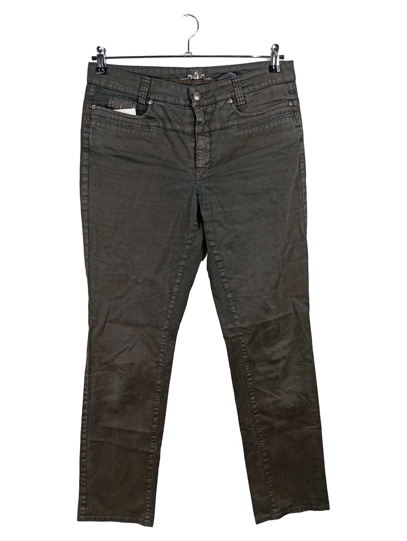 Cambio Pearl Jeans Damen Slim Fit Grau Stretch Baumwolle Gr. 42 L33 1