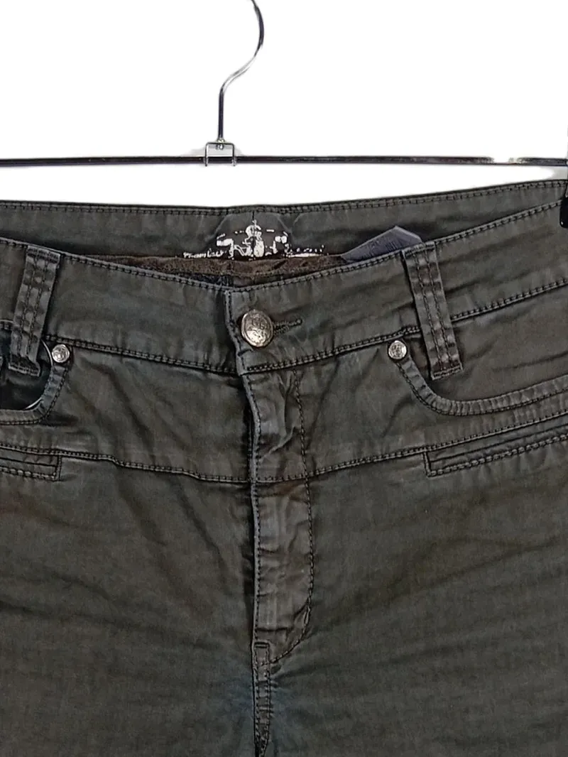 Cambio Pearl Jeans Damen Slim Fit Grau Stretch Baumwolle Gr. 42 L33 3