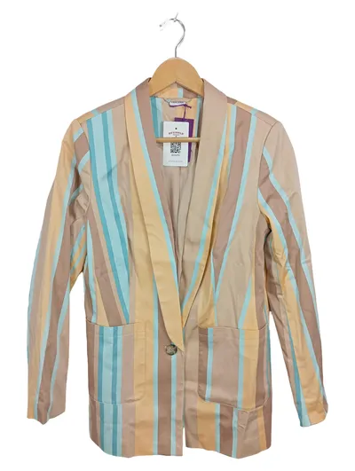 LASCANA Damen Blazer Gr. 40 Gestreift Baumwolle Pastell Sakko NEU