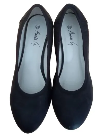 Annie G. Damen Pumps Blau Gr. 39 Klassisch Blockabsatz Textil