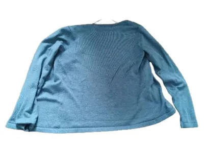 Saint Tropez Damen Strickjacke Gr. M Türkis Basic Langarm Knopfleiste