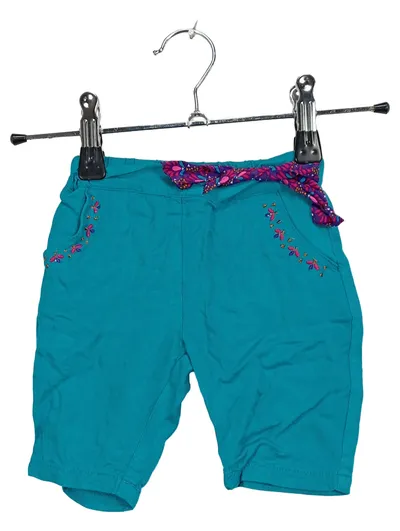 Sergent Major Mädchen Shorts Türkis Gr. 68 Stickerei Blumen Gürtel