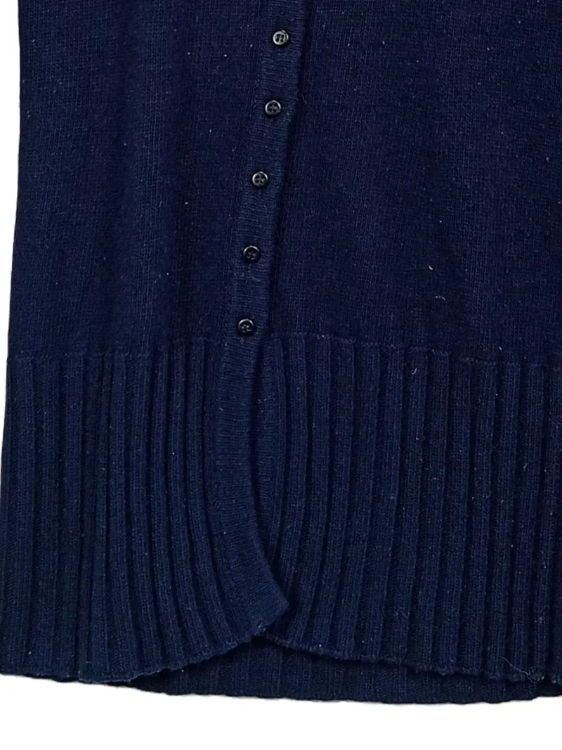 Dondup Damen Strickjacke Klassisch Blau Wolle Kaschmir Gr. S Langarm 3