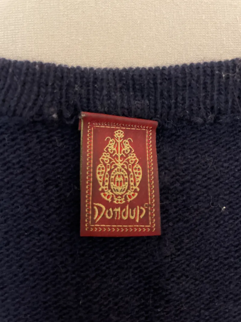 Dondup Damen Strickjacke Klassisch Blau Wolle Kaschmir Gr. S Langarm 4