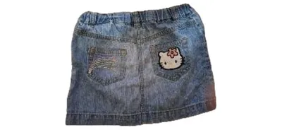 Hello Kitty Jeansrock Mädchen Gr. 86 Blau Denim Stickerei