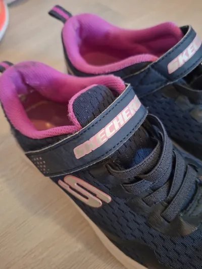 Skechers Sneaker Mädchen Gr. 36 Blau Pink Klettverschluss Sportschuhe
