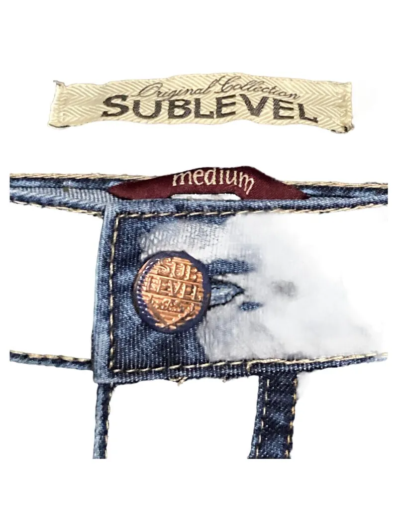 SUBLEVEL Damen Skinny Jeans Destroyed Look Blau M W29 L33 6