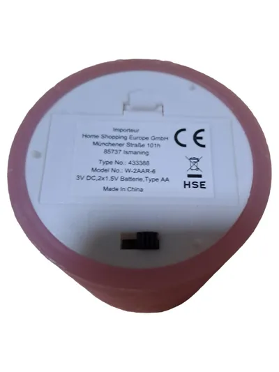 HSE LED Kerze Rosa Batterie 8cm Kunststoff Uni Deko Flammenlos Freizeit