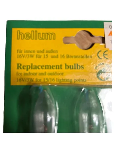 Hellum Ersatzbirnen Riffelkerzen 16V/3W 3er Set Innen Außen Lichterkette