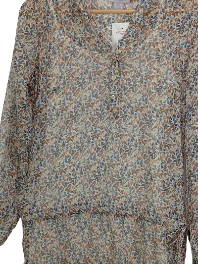 3 Suisses Damen Tunika Bluse Gr. 36/S Blumenmuster Rüschen Boho