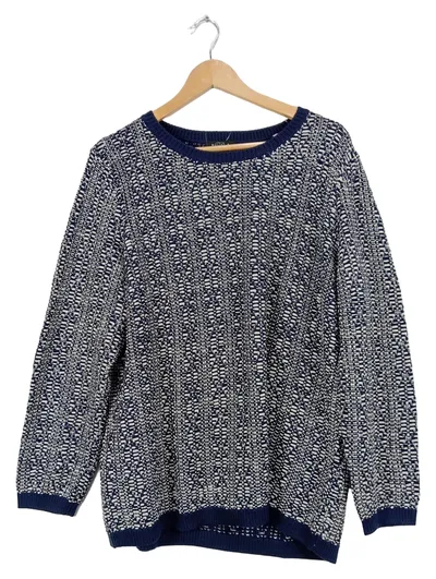 Bexleys Woman Damen Pullover Strickpullover Blau Meliert Gr. XL