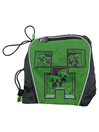 Minecraft Creeper Turnbeutel Kinder Sportbeutel Grün Schwarz Polyester