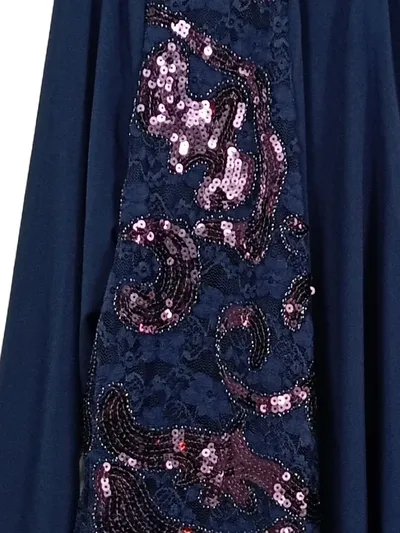 Alfredo Pauly Strickjacke Damen Elegant Paisley Pailletten Blau Gr. 40