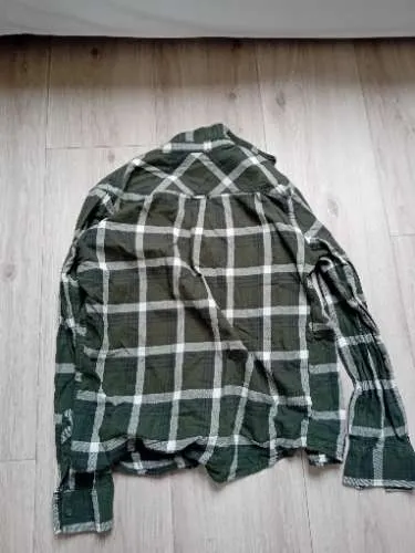 Sky Rebel Herren Flanellhemd Karohemd Gr. M Oliv Grün Baumwolle