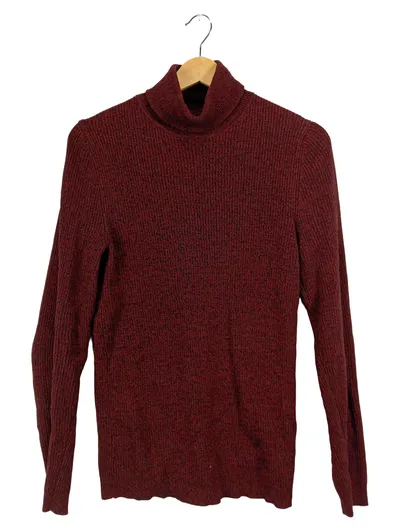 Pier One Herren Rollkragenpullover Gr. S Bordeaux Meliert Baumwolle