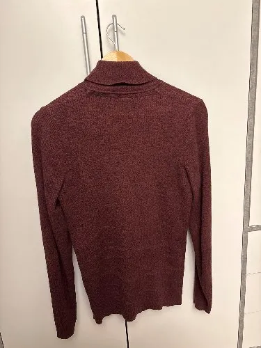 Pier One Herren Rollkragenpullover Gr. S Bordeaux Meliert Baumwolle