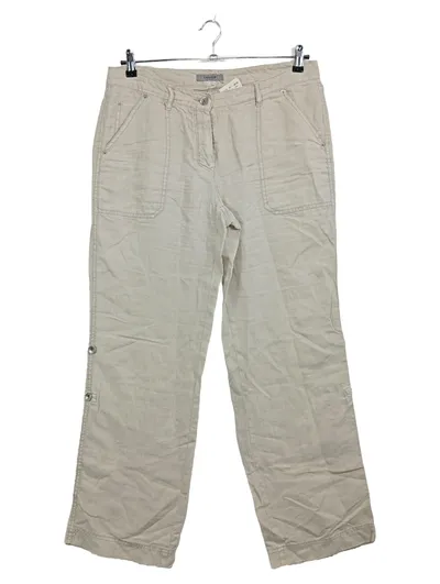Gardeur Damen Stoffhose Leinenhose Gr. 42 Beige Casual Leinen