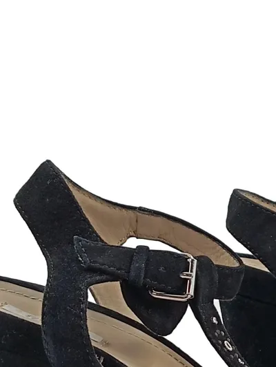 Geox Respira Damen Sandalen Wildleder Nieten Strass Elegant Schwarz 39