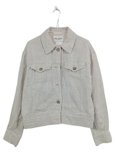 Marc O'Polo Damen Leinen Jacke Gr. 36/S Beige Casual Übergangsjacke