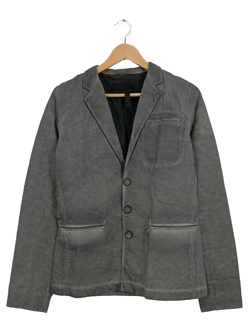 Diesel Black Gold Herren Lederjacke Sakko Blazer Grau Gr. S/48 1