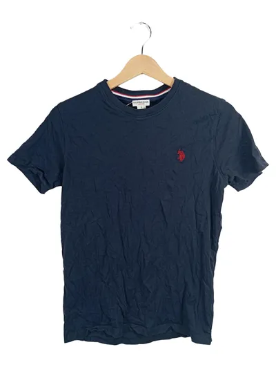 U.S. Polo Assn. Herren T-Shirt Kurzarm Blau Baumwolle Gr. S