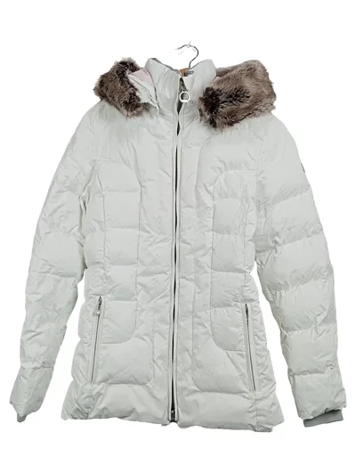 Wellensteyn Damen Steppjacke Outdoor Freizeit Kapuze Fell Weiß Gr. S