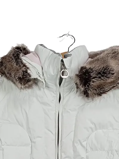 Wellensteyn Damen Steppjacke Outdoor Freizeit Kapuze Fell Weiß Gr. S
