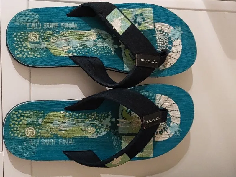 Blue Fin Cali Surf Zehentrenner Damen Gr. 37 Türkis Grafik Muster 2