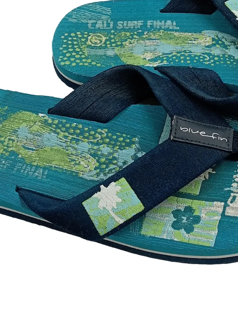 Blue Fin Cali Surf Zehentrenner Damen Gr. 37 Türkis Grafik Muster 4