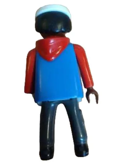 Playmobil Figur Rennfahrer Mechaniker weiße Mütze blaue Jacke