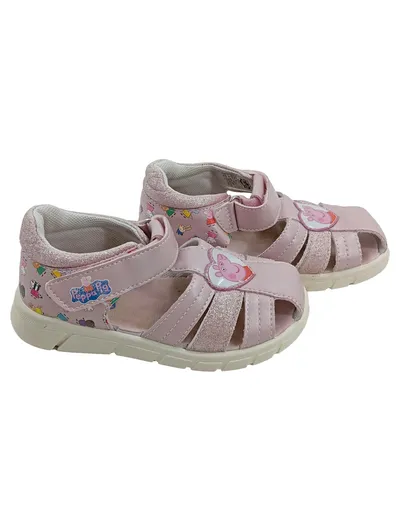 Peppa Pig Mädchen Sandalen Gr. 24 Rosa Glitzer Klettverschluss