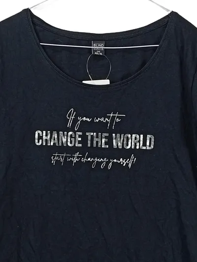 Blind Date Damen T-Shirt Schwarz Gr. 42/XL Schriftzug Change The World
