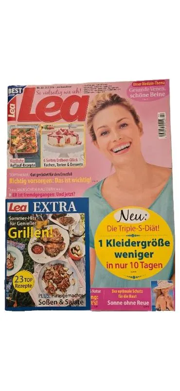 Lea Burda Zeitschrift Nr. 22/2016 + Lea Extra Grillen Sommer Diät
