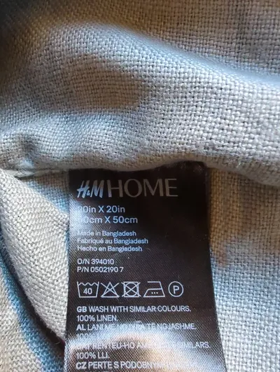 H&M Home Geschirrtuch Leinen Grau Uni 50x50 cm