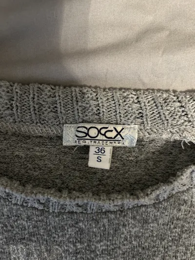 SOCCX Damen Pullover Gr. 36/S Grau Beautiful Nature Print Casual