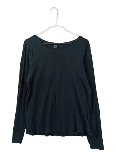 Blind Date Damen Langarmshirt Schwarz Gr. 42/XL Basic Baumwolle