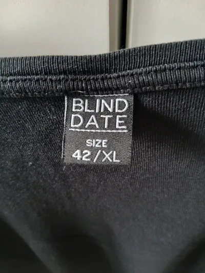 Blind Date Damen Langarmshirt Schwarz Gr. 42/XL Basic Baumwolle