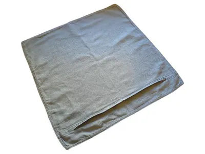 H&M Home Dekokissen Bezug 50x50 cm Leinen Grau Uni Minimalistisch Reißverschluss
