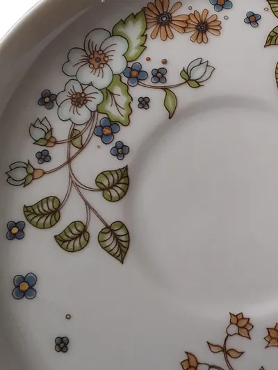 Thomas Porzellan Unterteller 14 cm Blumenmuster Vintage Weiß