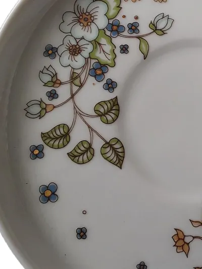 Thomas Porzellan Unterteller Blumenmuster Vintage Weiß 14cm