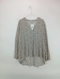 CARTOON Bluse Damen Gr. 38 M Beige Langarm Viskose Blumenmuster 5