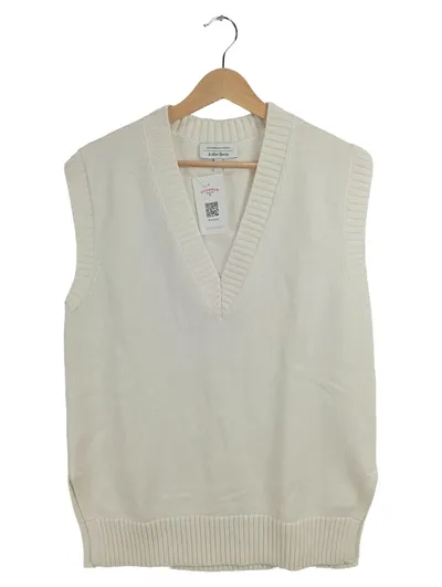 & Other Stories Pullunder Damen XS Beige Rippstrick Weste Ärmellos Casual