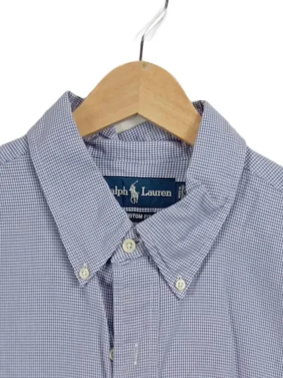 Ralph Lauren Herren Business Hemd Langarm Blau Kariert Custom Fit Gr. XL