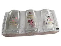 Excellent Houseware Weihnachtsgläser Set Rosa Weihnachtsmann Glas Deko 10cm 1